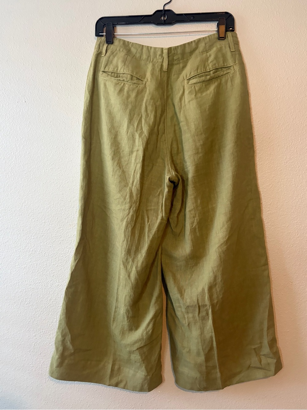 L'AGENCE Henderson Linen Hi Rise Crop Wide Leg Army - Picture 4 of 5
